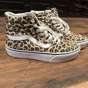 Vans Leopard Print Platform Sneakers
